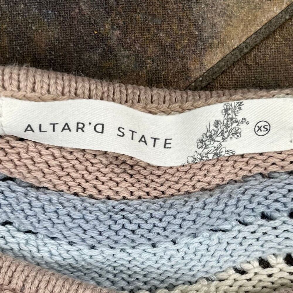 Altar'd State Kelsey Striped Cropped Sweater XS - Picture 9 of 9